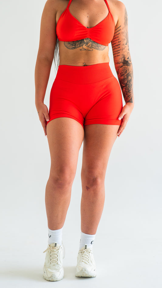 Sculpt Scrunch Shorts - Chilli Red