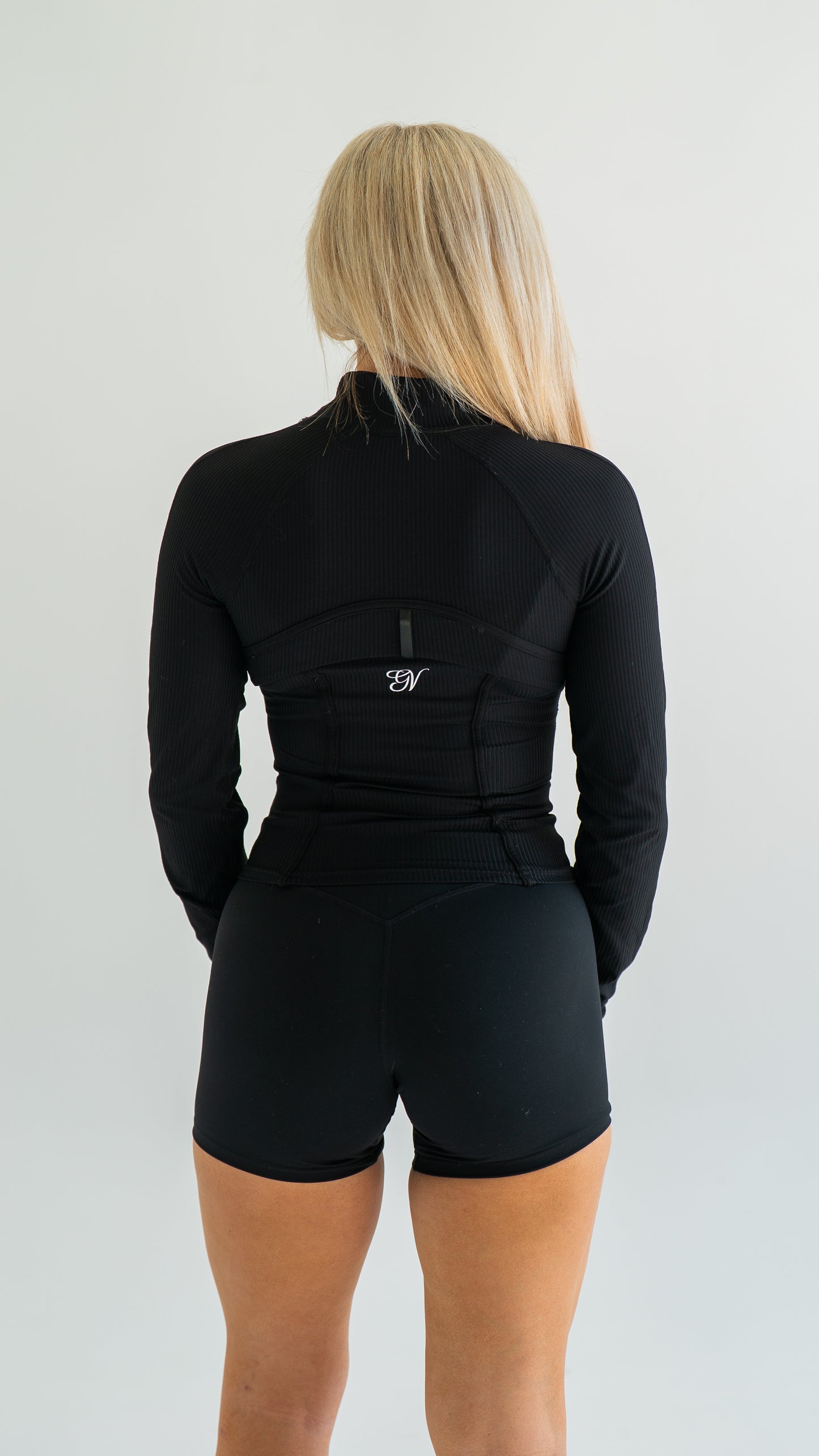 Snatched Zip Jacket - Ribbed Black
