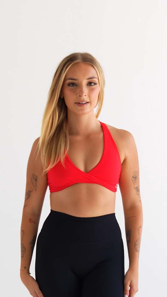Vital Twist Bra - Cherry Red