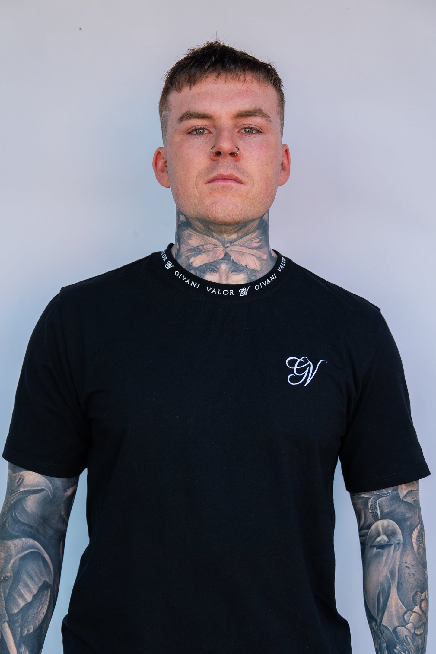 GV collar logo - Black/White