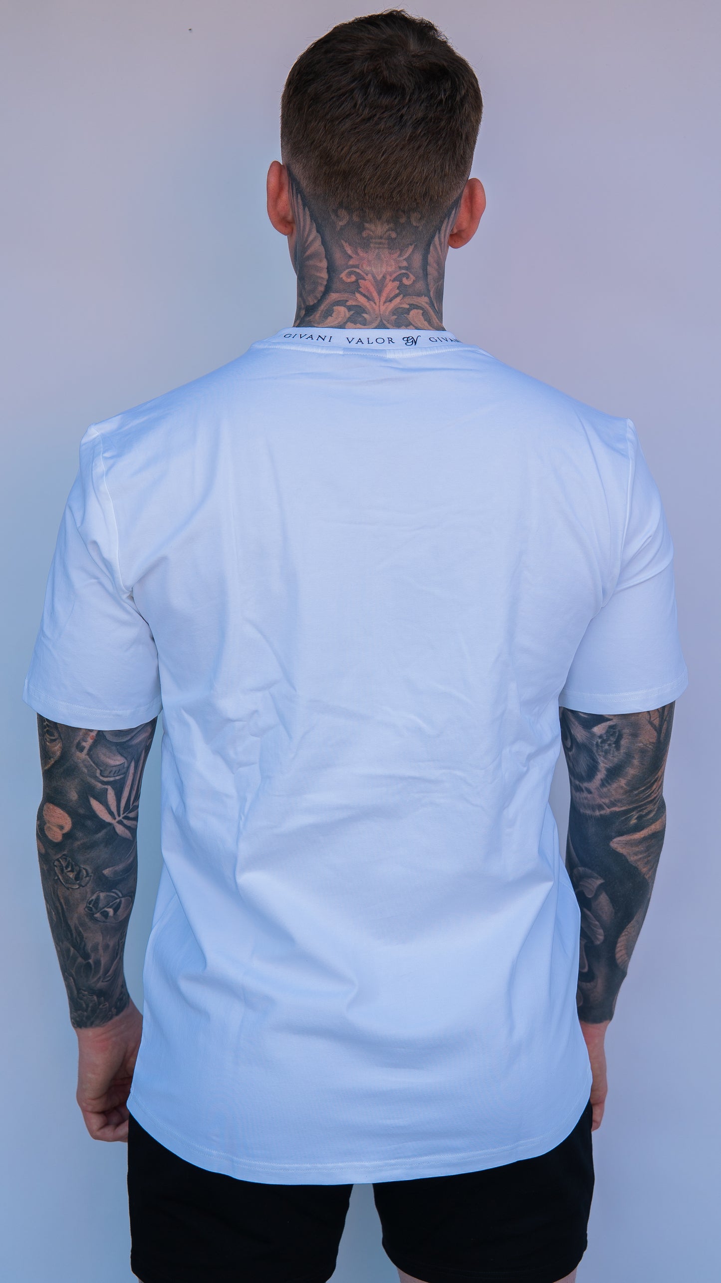 GV collar logo - White/Black