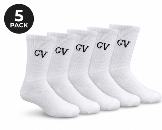 (5 pack) white GV socks